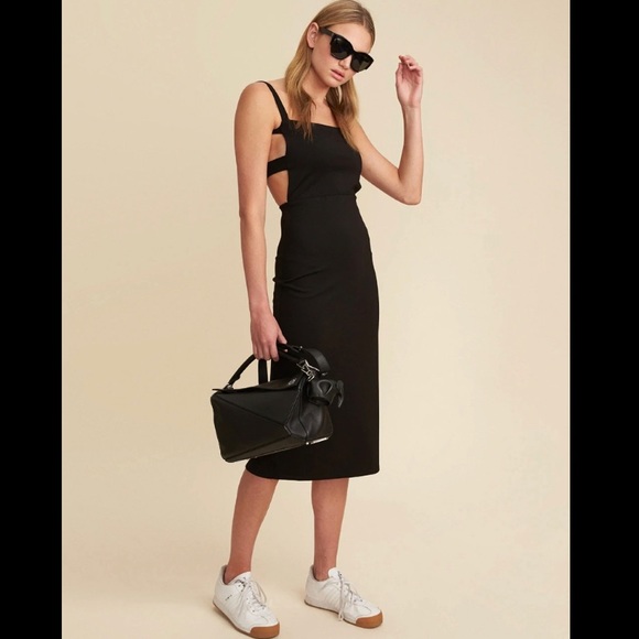 LPA Black Dress 27 ( Cut Out Back Midi Dress ) - Picture 13 of 13